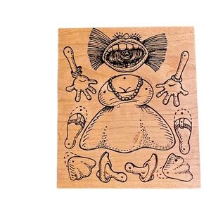 Vintage- Visions of ink! Screaming Woman- Movable Parts-